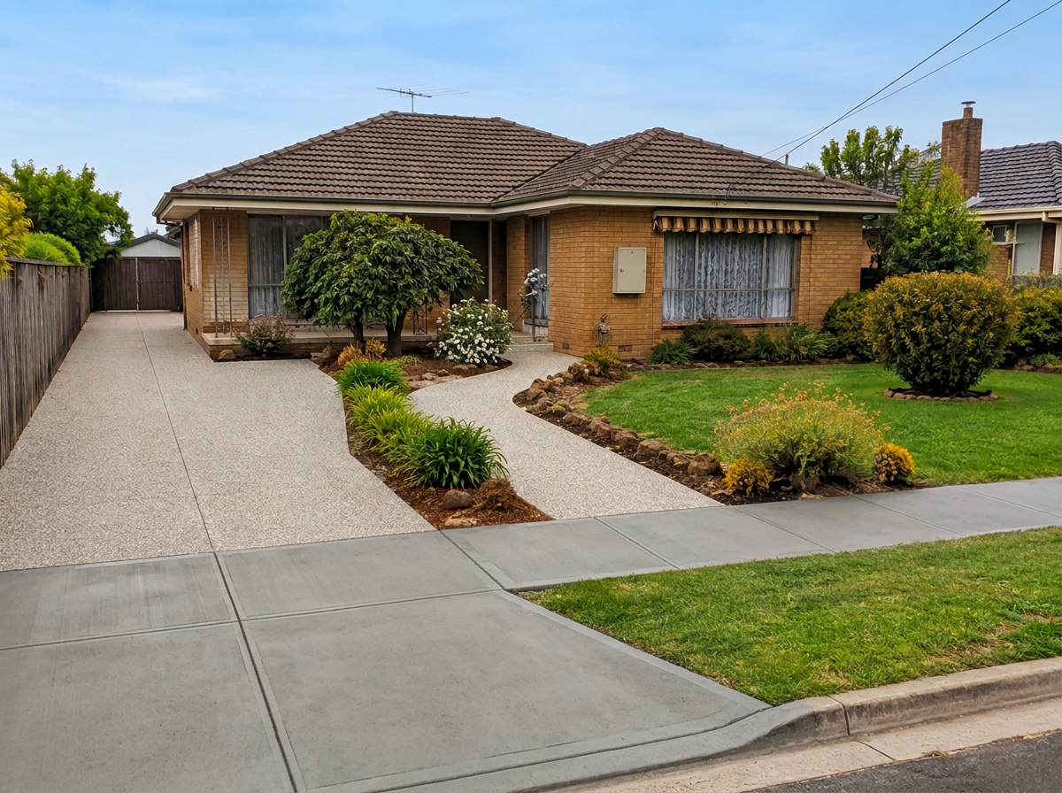 Exposed aggregate driveway