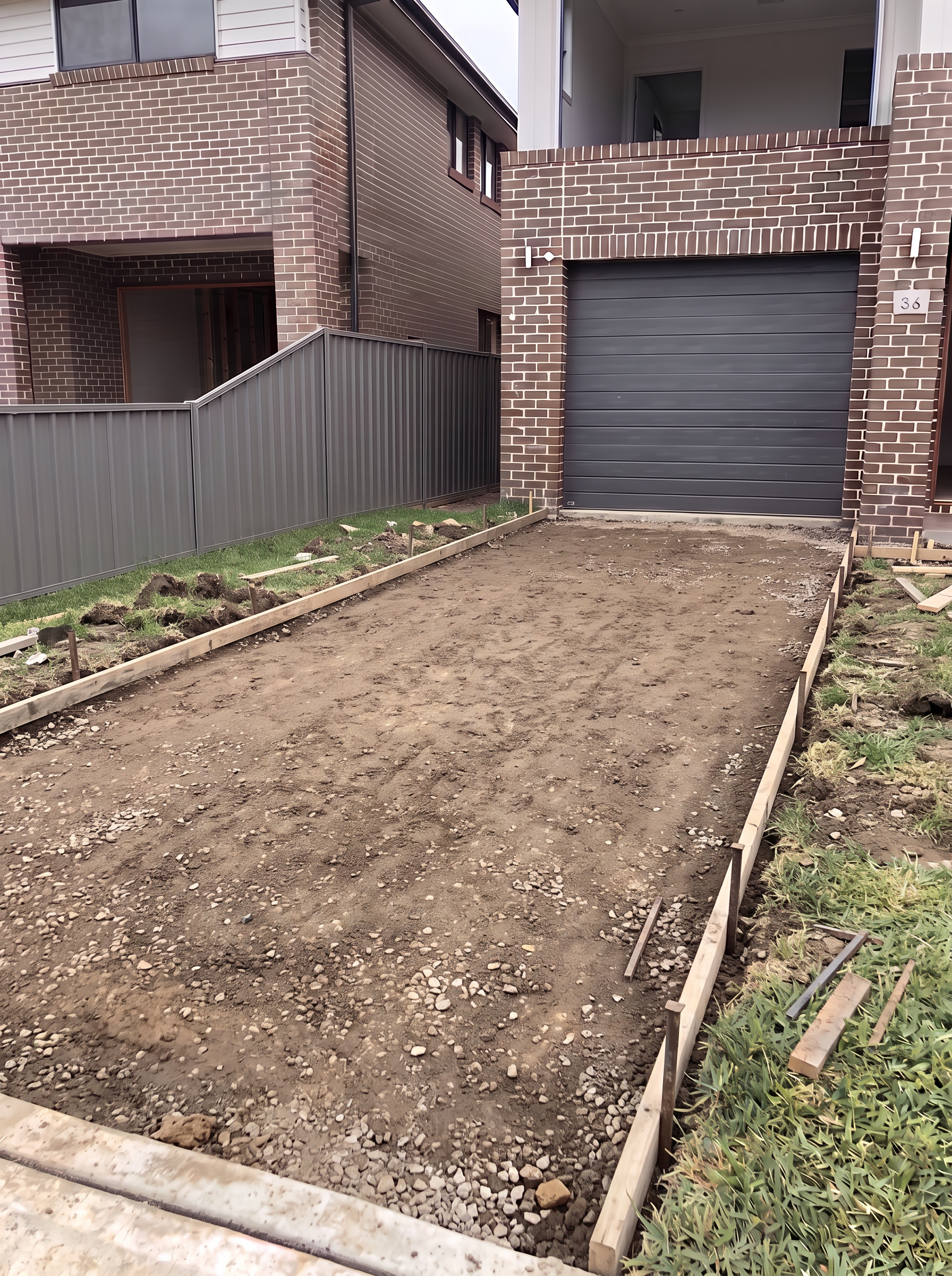 Driveway site before concreting